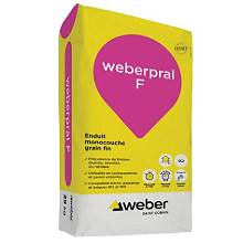 WEBERPRAL F 25 kg – Enduit Monocouche Coloré Grain Fin – WEBER